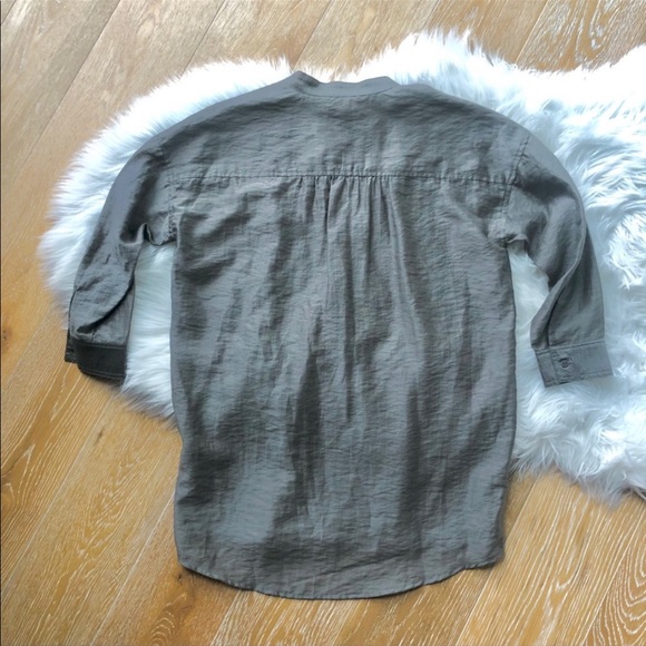 JOIE Lidelle Button Up Sheen Blouse in Moss NWT Size XS - Picture 6 of 13